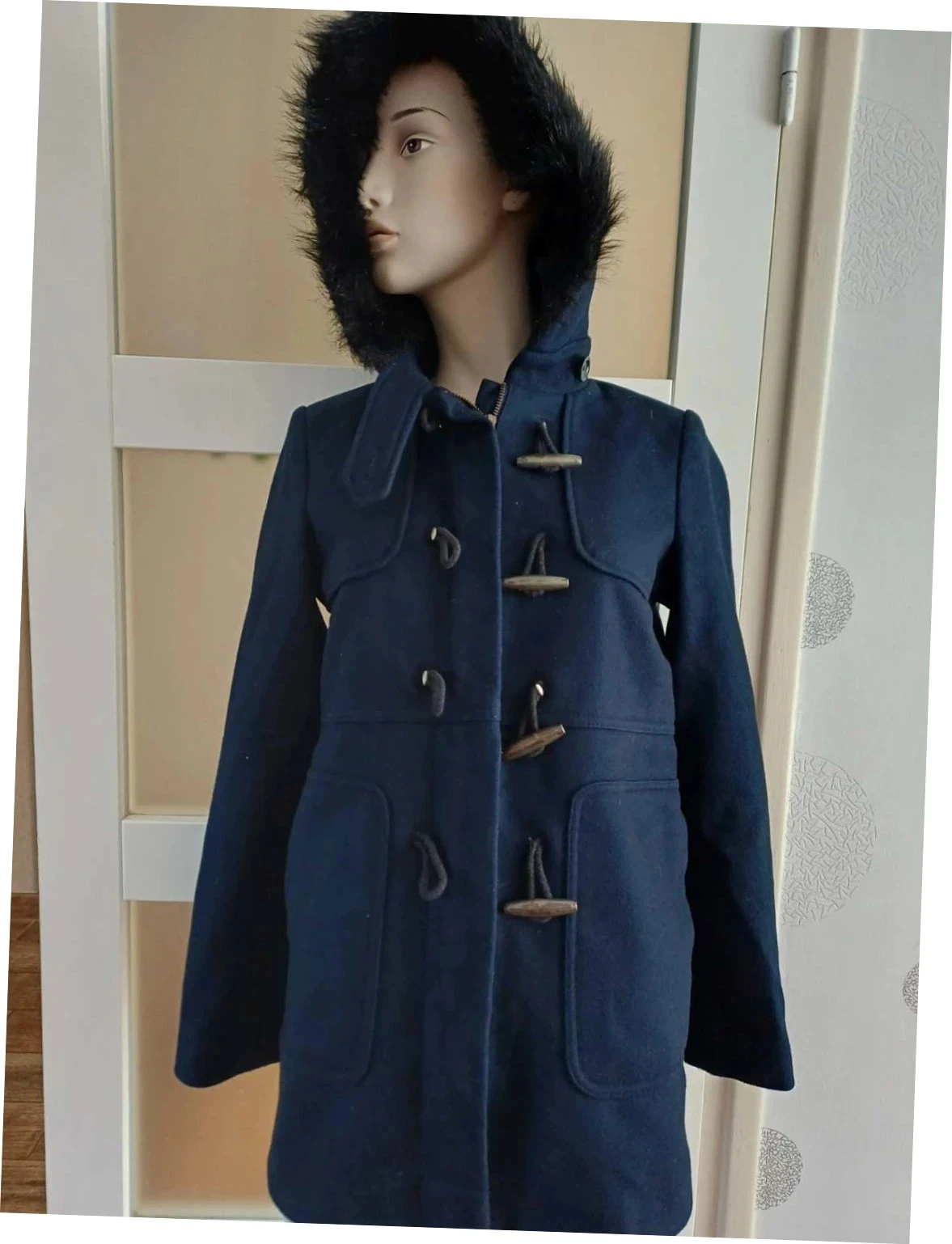 Duffle-coat bleu marine en laine Naf naf - Taille 36 (S)